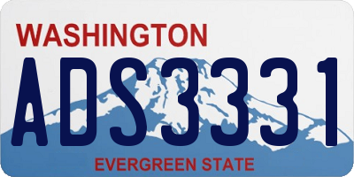 WA license plate ADS3331
