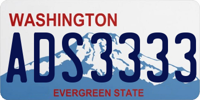 WA license plate ADS3333