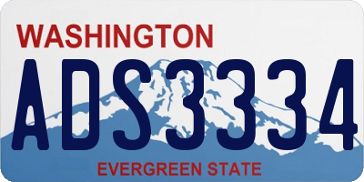WA license plate ADS3334