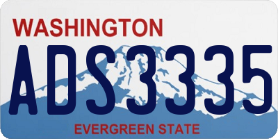 WA license plate ADS3335