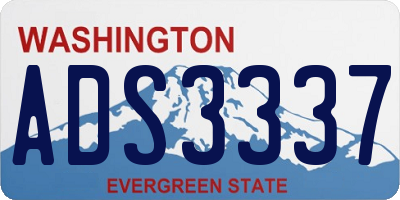 WA license plate ADS3337