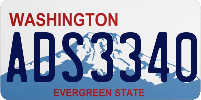 WA license plate ADS3340