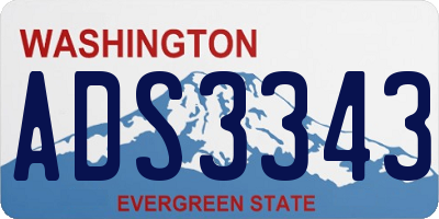 WA license plate ADS3343