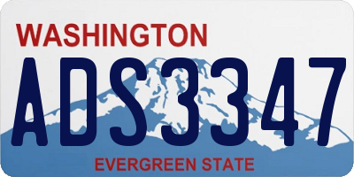 WA license plate ADS3347
