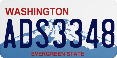 WA license plate ADS3348