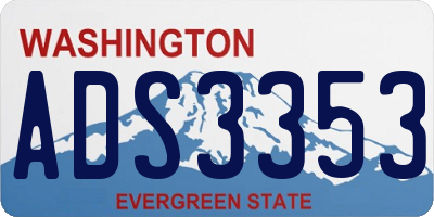 WA license plate ADS3353