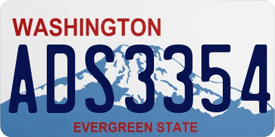 WA license plate ADS3354