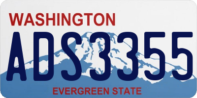 WA license plate ADS3355