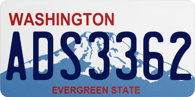 WA license plate ADS3362