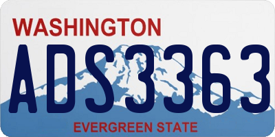 WA license plate ADS3363