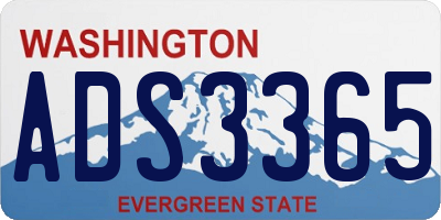 WA license plate ADS3365
