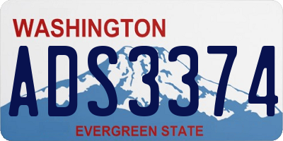 WA license plate ADS3374