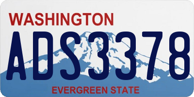 WA license plate ADS3378