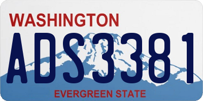 WA license plate ADS3381