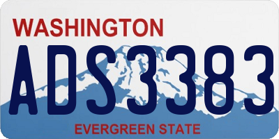 WA license plate ADS3383