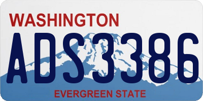 WA license plate ADS3386