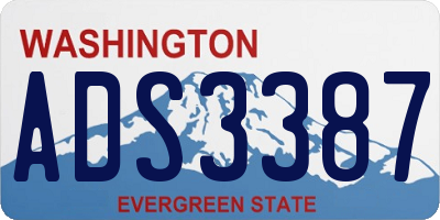 WA license plate ADS3387