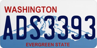 WA license plate ADS3393