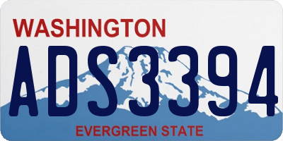 WA license plate ADS3394