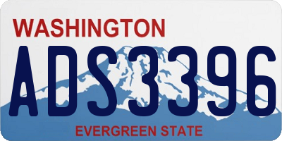 WA license plate ADS3396