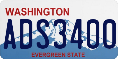 WA license plate ADS3400