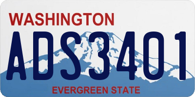 WA license plate ADS3401