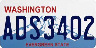 WA license plate ADS3402