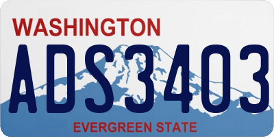 WA license plate ADS3403