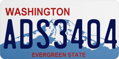 WA license plate ADS3404