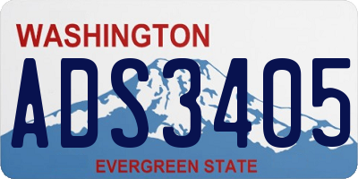 WA license plate ADS3405