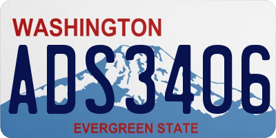 WA license plate ADS3406