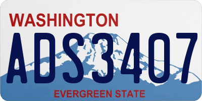 WA license plate ADS3407