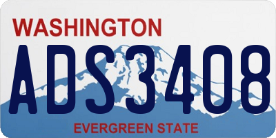 WA license plate ADS3408