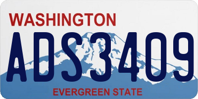 WA license plate ADS3409