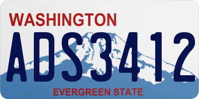 WA license plate ADS3412