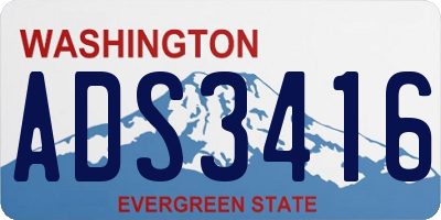 WA license plate ADS3416