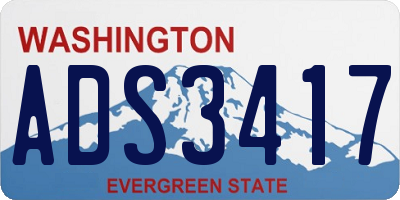 WA license plate ADS3417