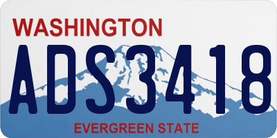 WA license plate ADS3418