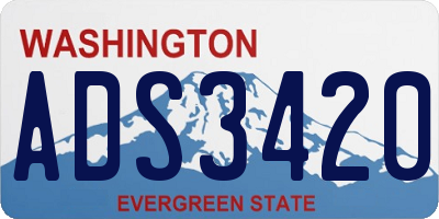 WA license plate ADS3420