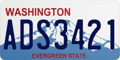 WA license plate ADS3421