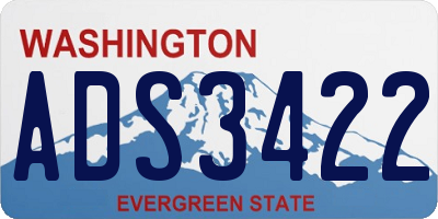 WA license plate ADS3422