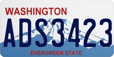 WA license plate ADS3423