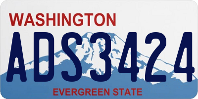 WA license plate ADS3424