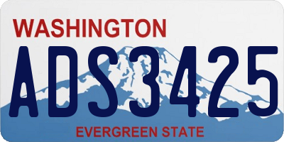 WA license plate ADS3425