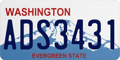 WA license plate ADS3431