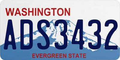 WA license plate ADS3432