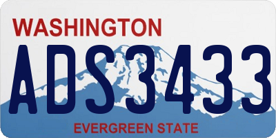 WA license plate ADS3433