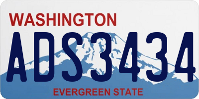 WA license plate ADS3434