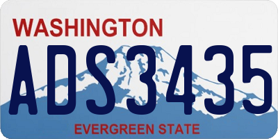 WA license plate ADS3435