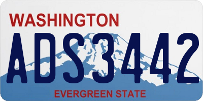 WA license plate ADS3442